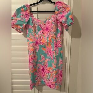 NWT Lilly Pulitzer lunetta short sleeve dress size 10 in surf blue